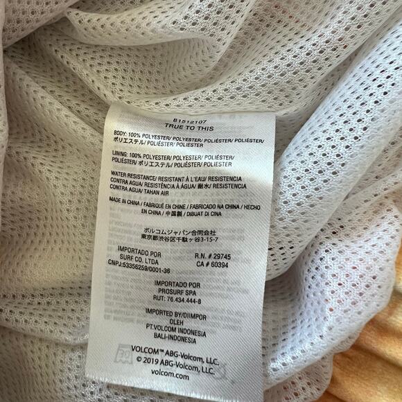 Volcom Enemy Stone Windbreaker Hooded Pink Orange Tie Dye - Picture 9 of 11